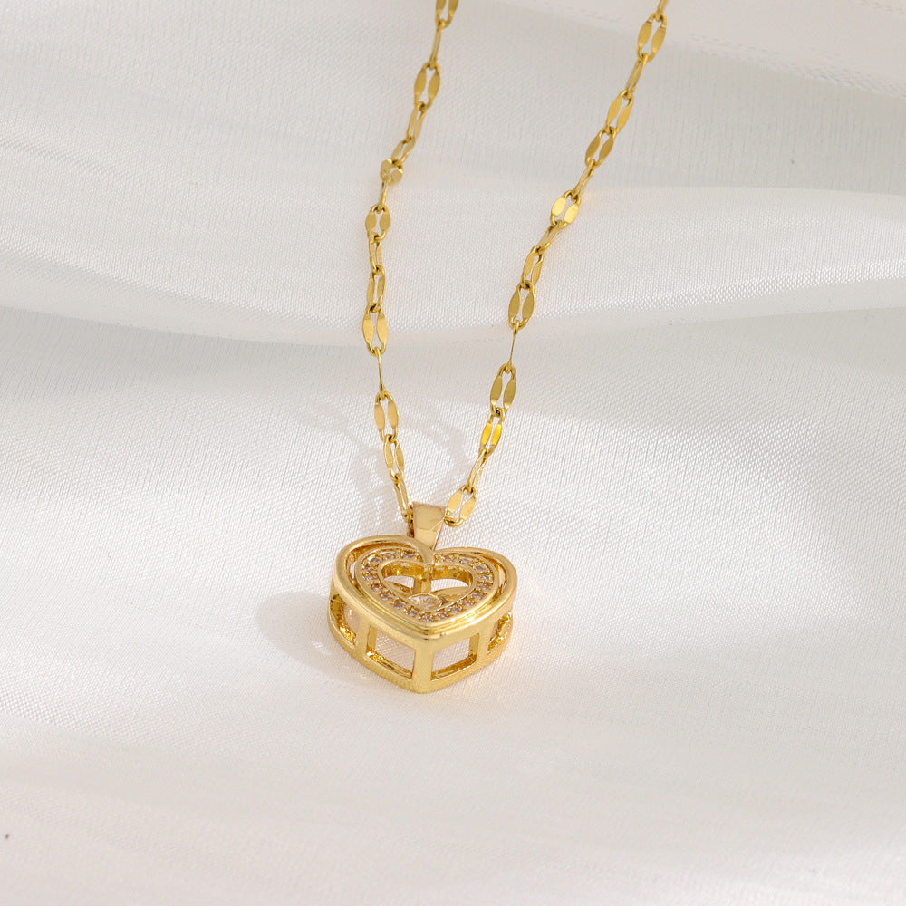 Collar de corazón de doble capa