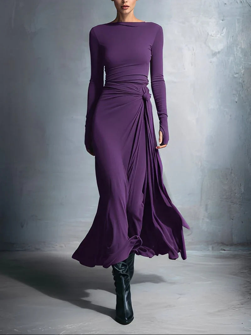 EB VITTORIA™ | VESTIDO LARGO CON LAZO LATERAL