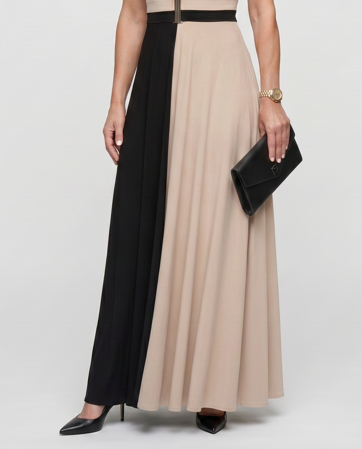 EB VALENTINA™ | VESTIDO ELEGANTE CORTE BICOLOR ESCOTE V