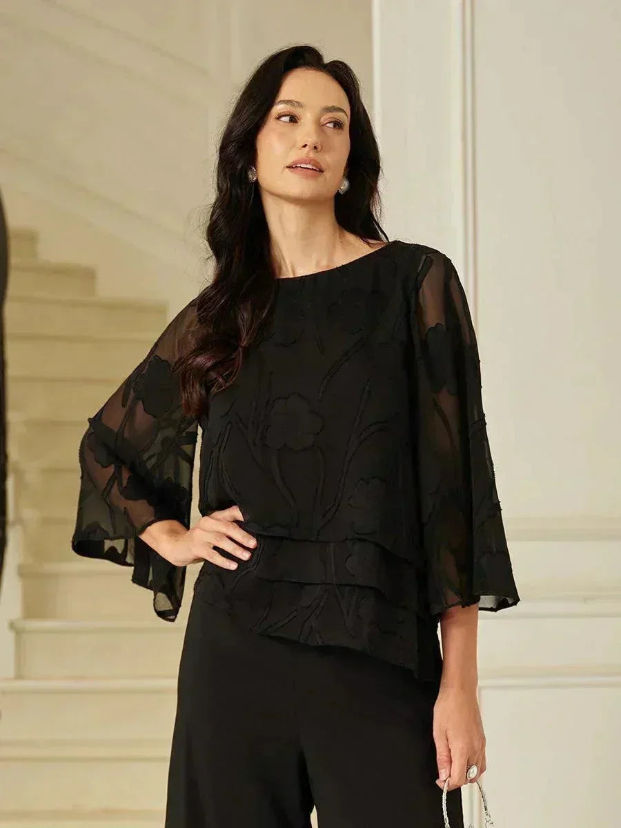 EB BLUSA FLORAL EN CAPAS™ | ELEGANTE SOFISTICADA Y LIGERA