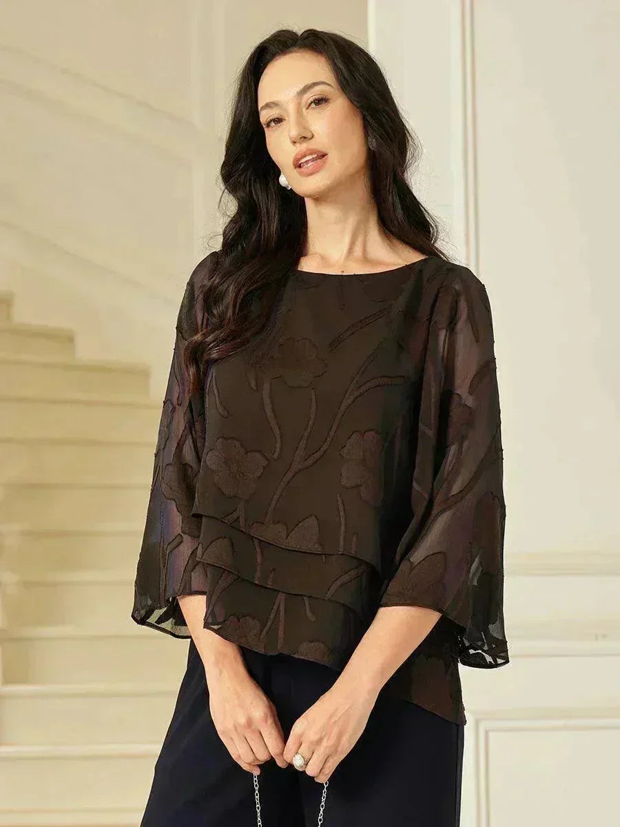 EB BLUSA FLORAL EN CAPAS™ | ELEGANTE SOFISTICADA Y LIGERA