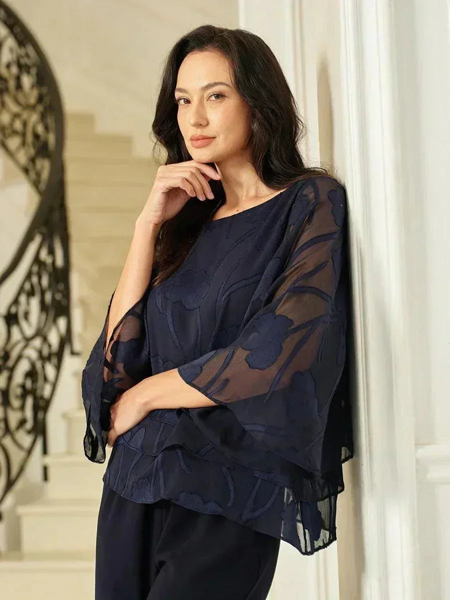 EB BLUSA FLORAL EN CAPAS™ | ELEGANTE SOFISTICADA Y LIGERA