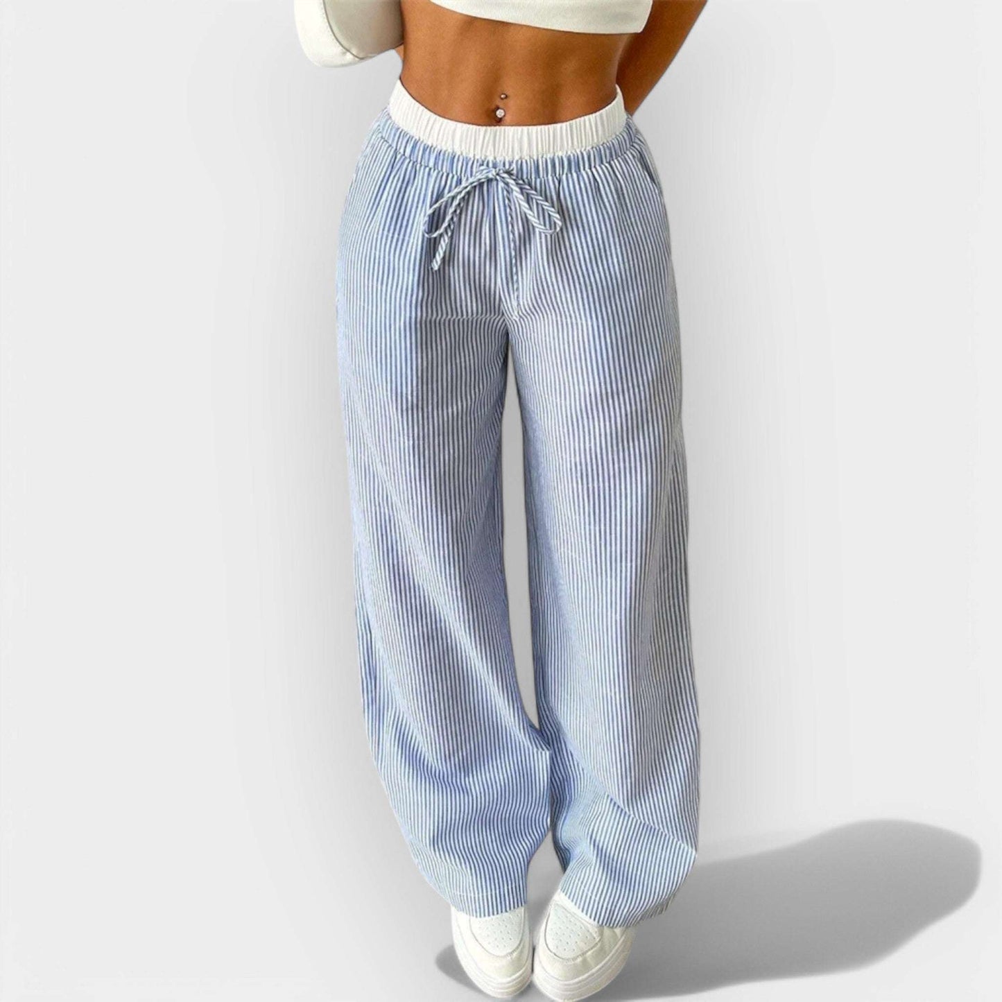 Pantalones anchos de rayas