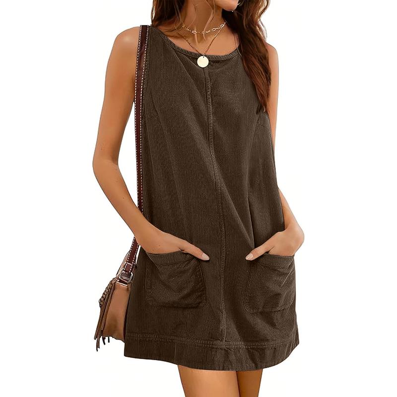EB CATALEYA™ | VESTIDO PETO DE PANA CON CUELLO REDONDO Y FALDA ACAMPANADA