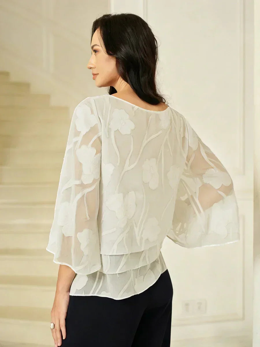 EB BLUSA FLORAL EN CAPAS™ | ELEGANTE SOFISTICADA Y LIGERA
