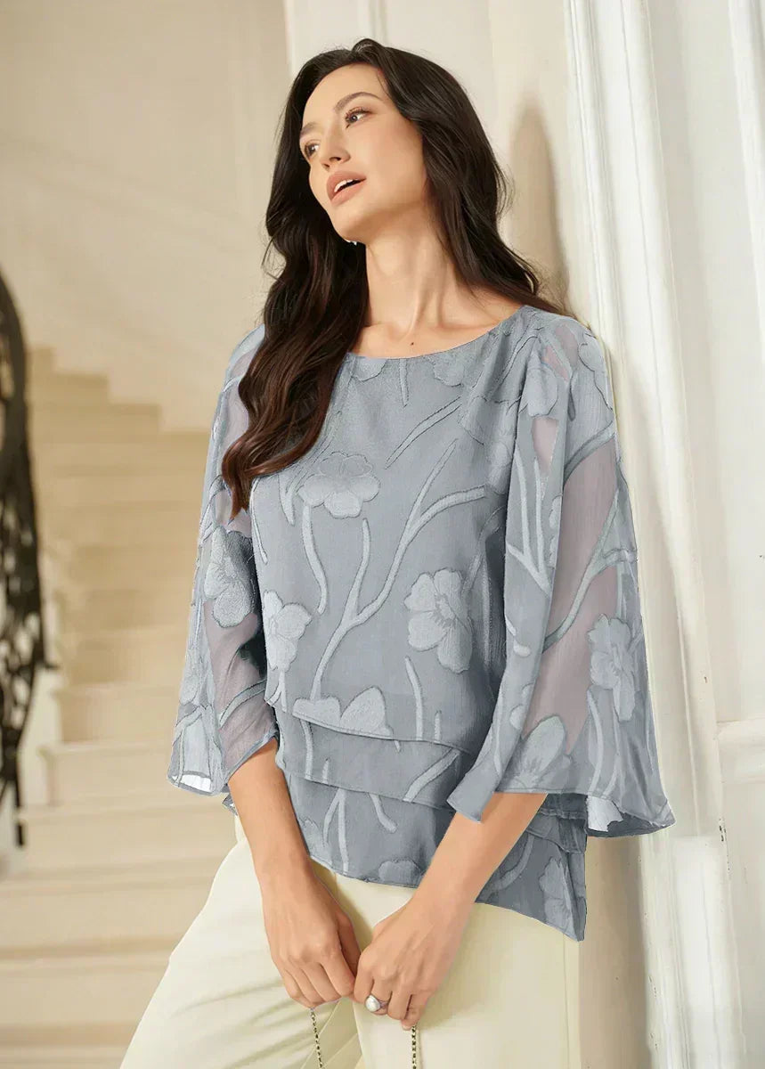 EB BLUSA FLORAL EN CAPAS™ | ELEGANTE SOFISTICADA Y LIGERA