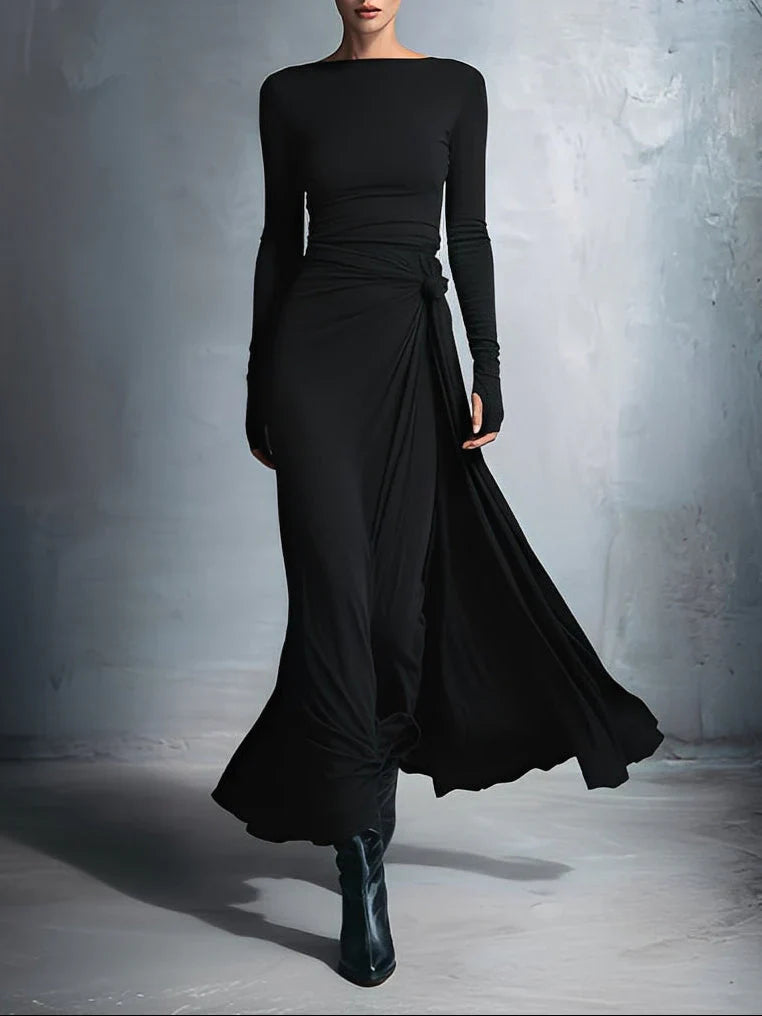 EB VITTORIA™ | VESTIDO LARGO CON LAZO LATERAL