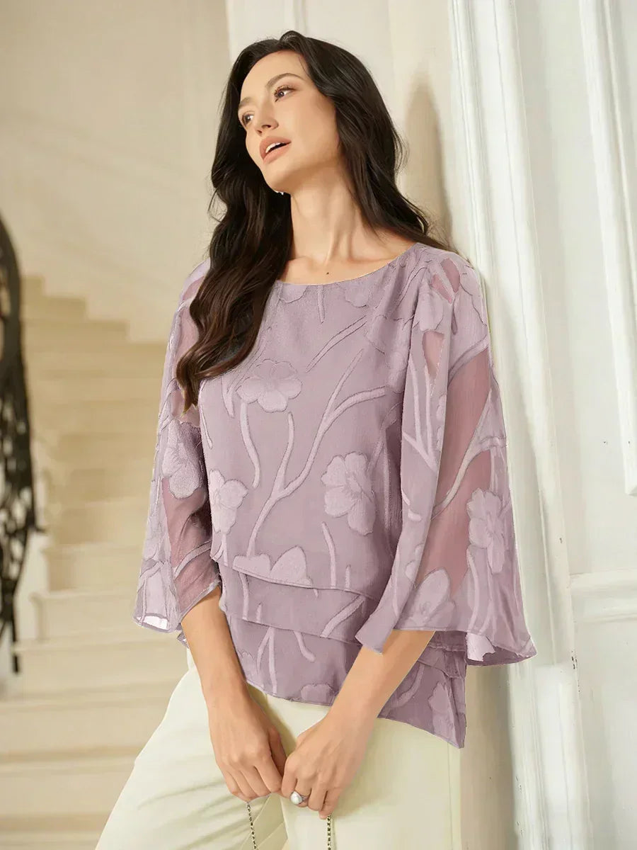 EB BLUSA FLORAL EN CAPAS™ | ELEGANTE SOFISTICADA Y LIGERA