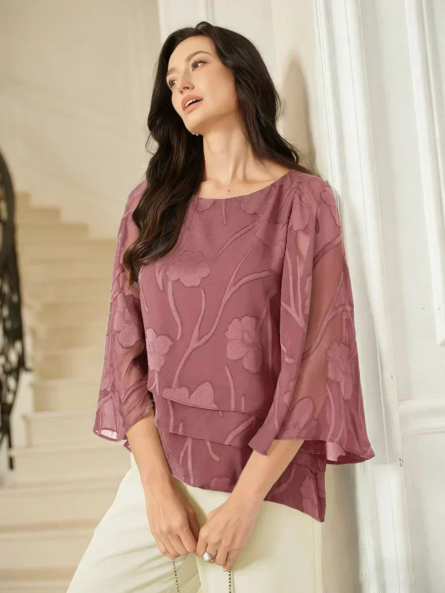 EB BLUSA FLORAL EN CAPAS™ | ELEGANTE SOFISTICADA Y LIGERA