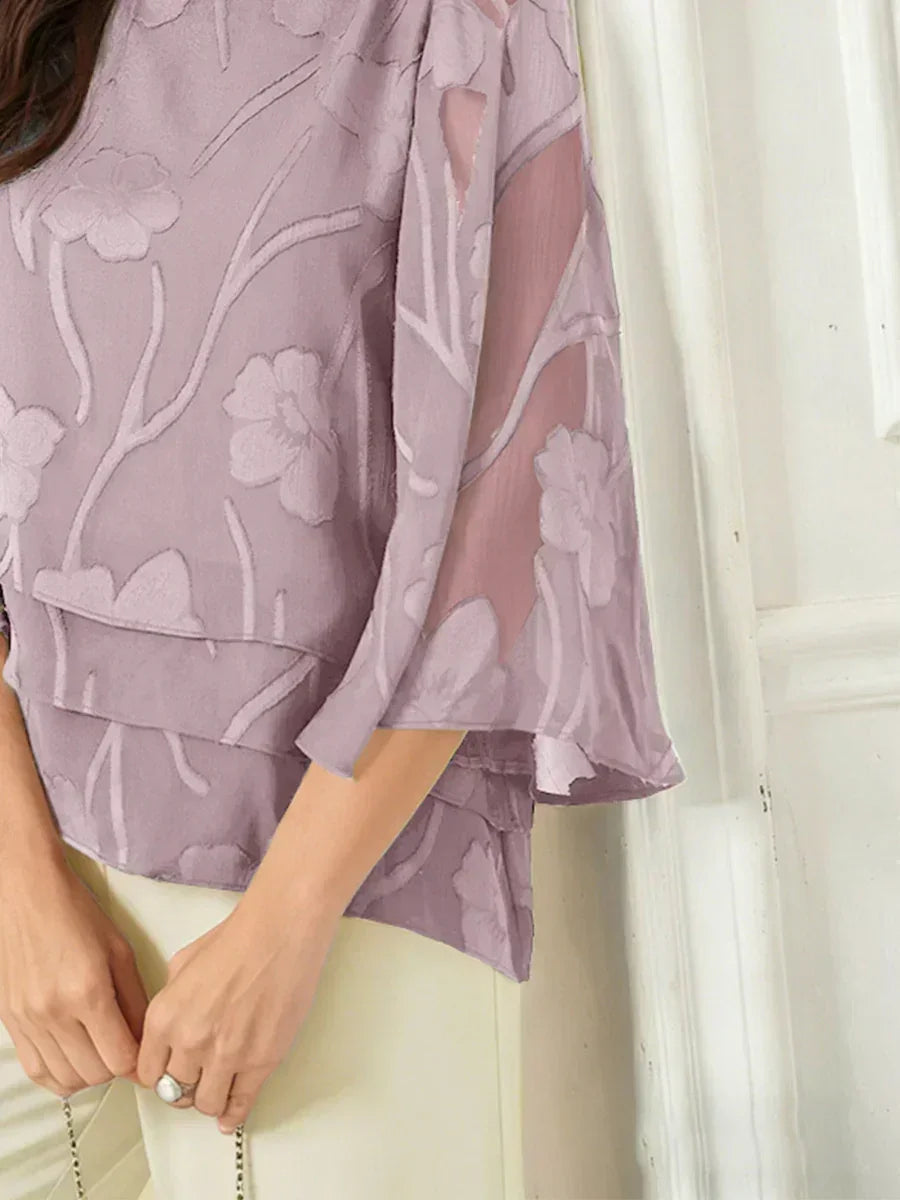 EB BLUSA FLORAL EN CAPAS™ | ELEGANTE SOFISTICADA Y LIGERA
