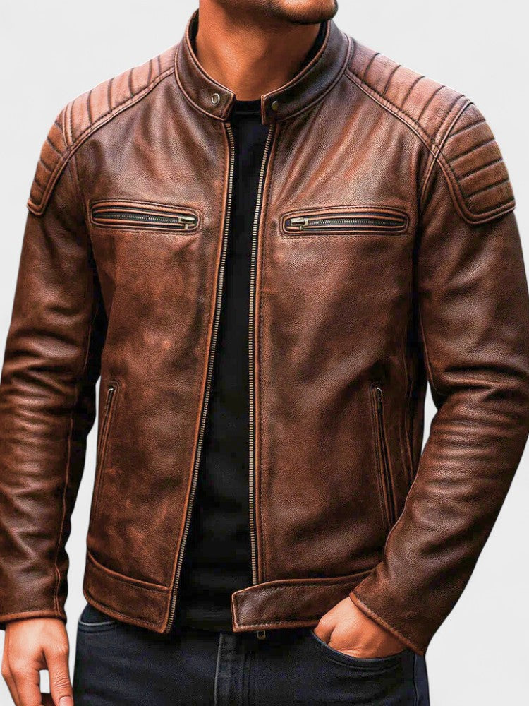 Troels™ | Chaqueta de cuero vintage para hombre