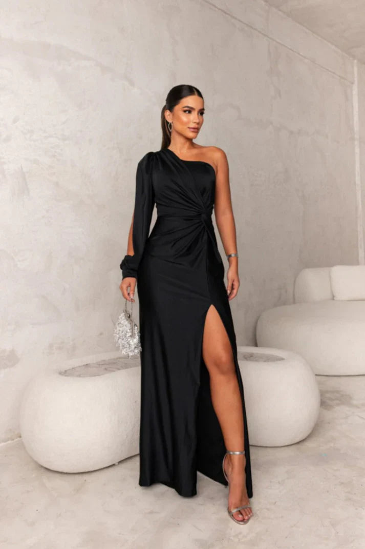 EB CAMILA™ | VESTIDO SATINADO DE UNA MANGA