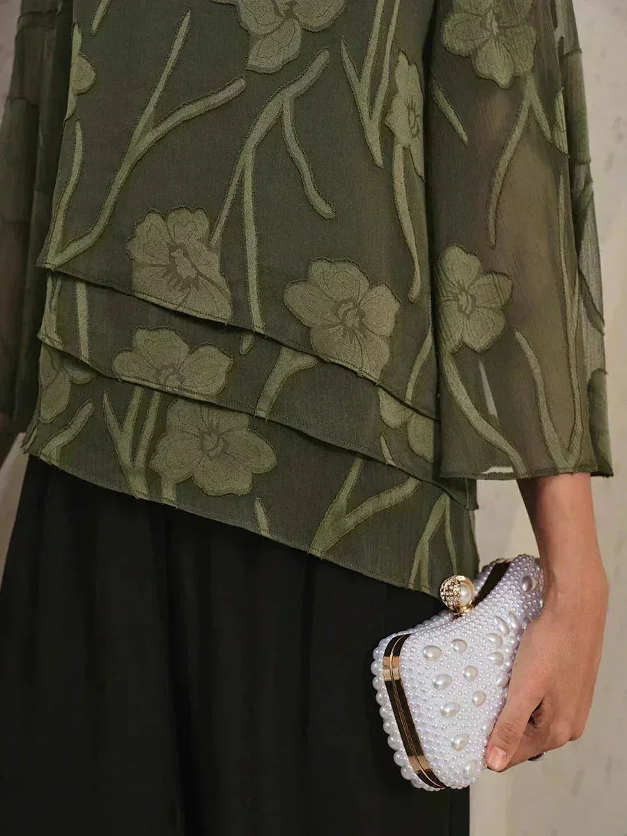 EB BLUSA FLORAL EN CAPAS™ | ELEGANTE SOFISTICADA Y LIGERA