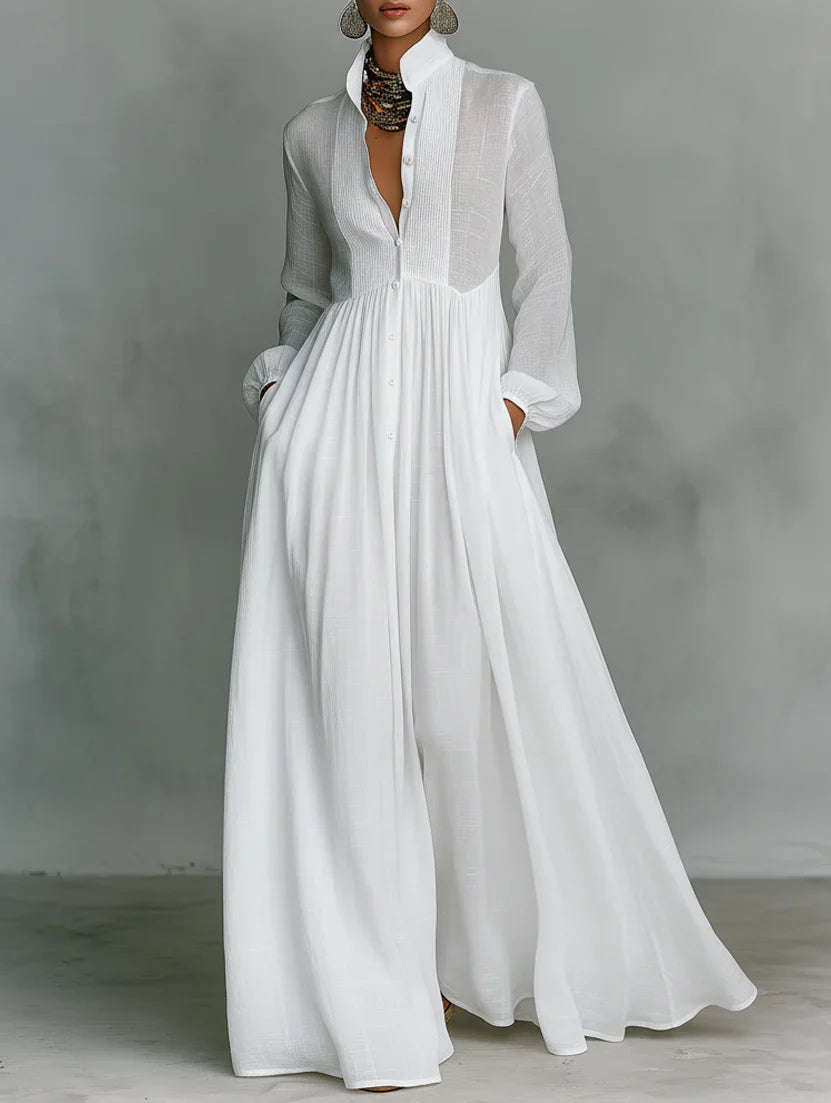 EB ELISA™ | MAXI MINIMALISTA DE ALGODÓN Y LINO CON PATCHWORK