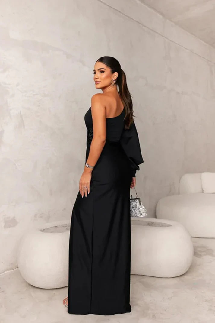 EB CAMILA™ | VESTIDO SATINADO DE UNA MANGA