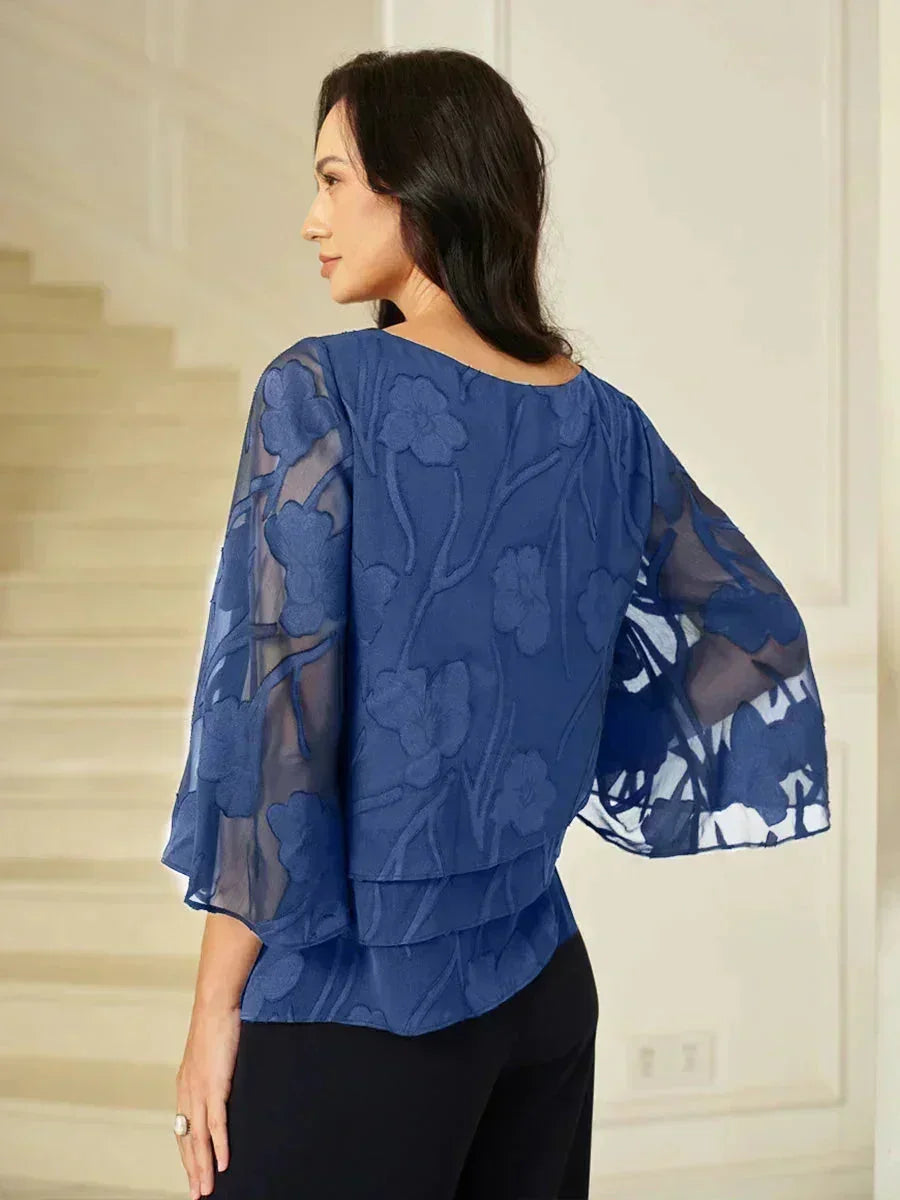 EB BLUSA FLORAL EN CAPAS™ | ELEGANTE SOFISTICADA Y LIGERA