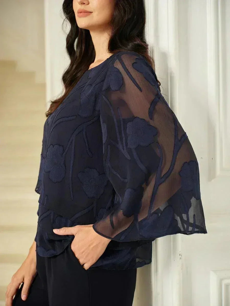 EB BLUSA FLORAL EN CAPAS™ | ELEGANTE SOFISTICADA Y LIGERA