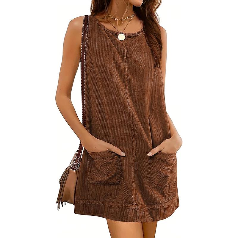 EB CATALEYA™ | VESTIDO PETO DE PANA CON CUELLO REDONDO Y FALDA ACAMPANADA