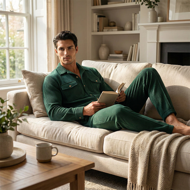 EB Conjunto Premium de Chaqueta y Pantalón de Cuadros para Hombre – Diseño Elegante con Botonadura Moderna