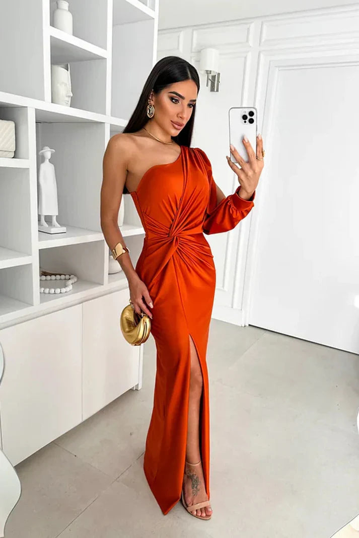 EB CAMILA™ | VESTIDO SATINADO DE UNA MANGA