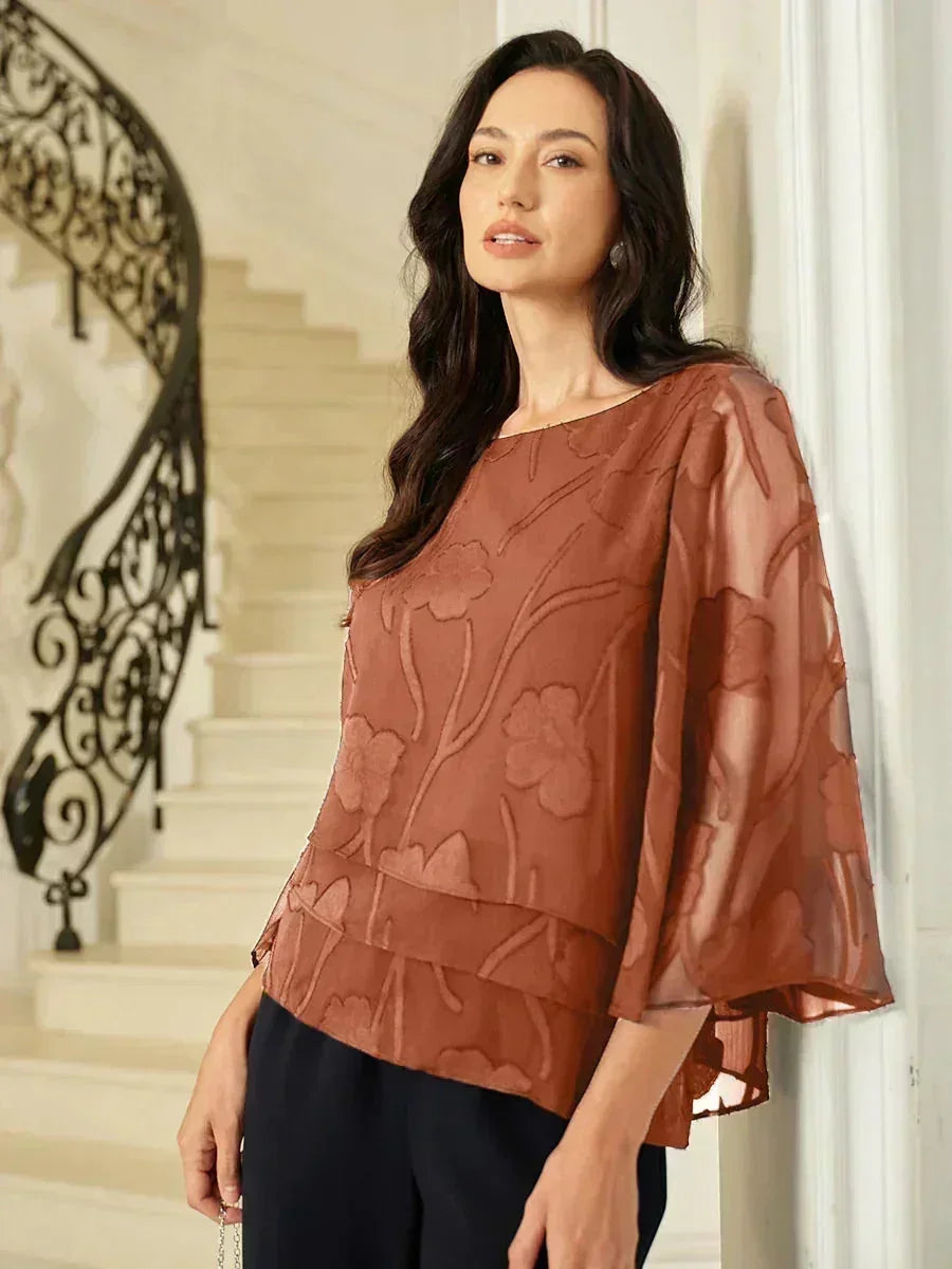 EB BLUSA FLORAL EN CAPAS™ | ELEGANTE SOFISTICADA Y LIGERA