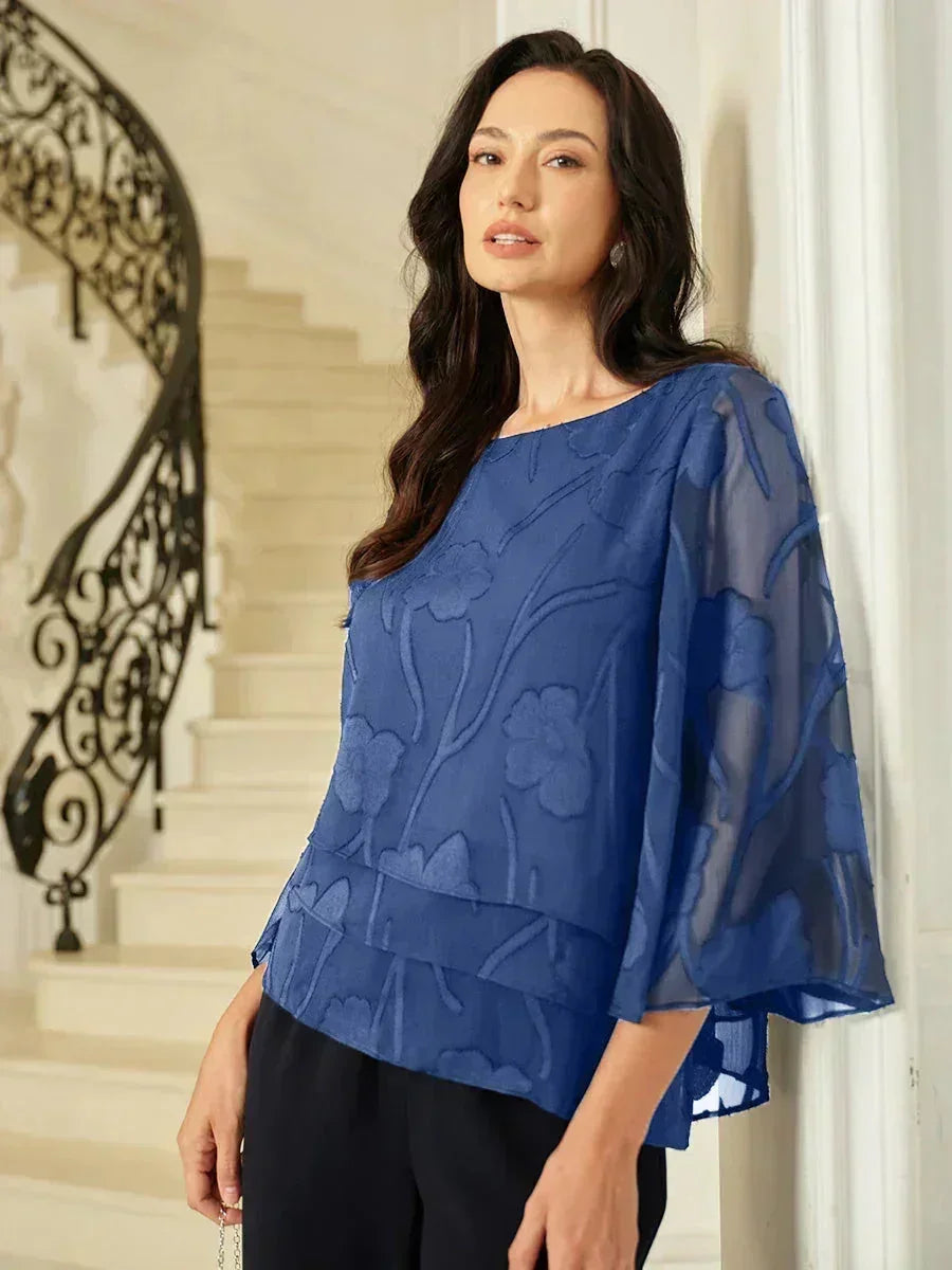 EB BLUSA FLORAL EN CAPAS™ | ELEGANTE SOFISTICADA Y LIGERA