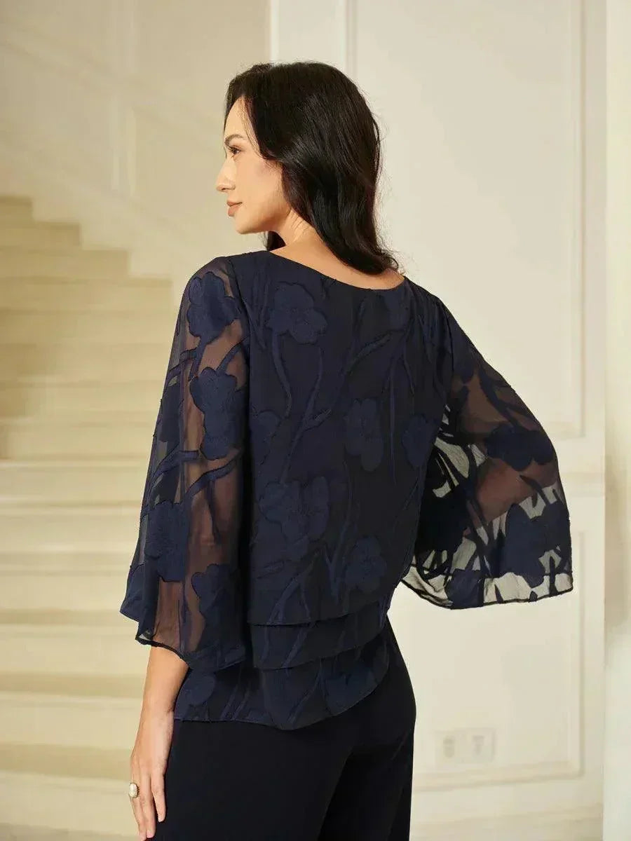 EB BLUSA FLORAL EN CAPAS™ | ELEGANTE SOFISTICADA Y LIGERA