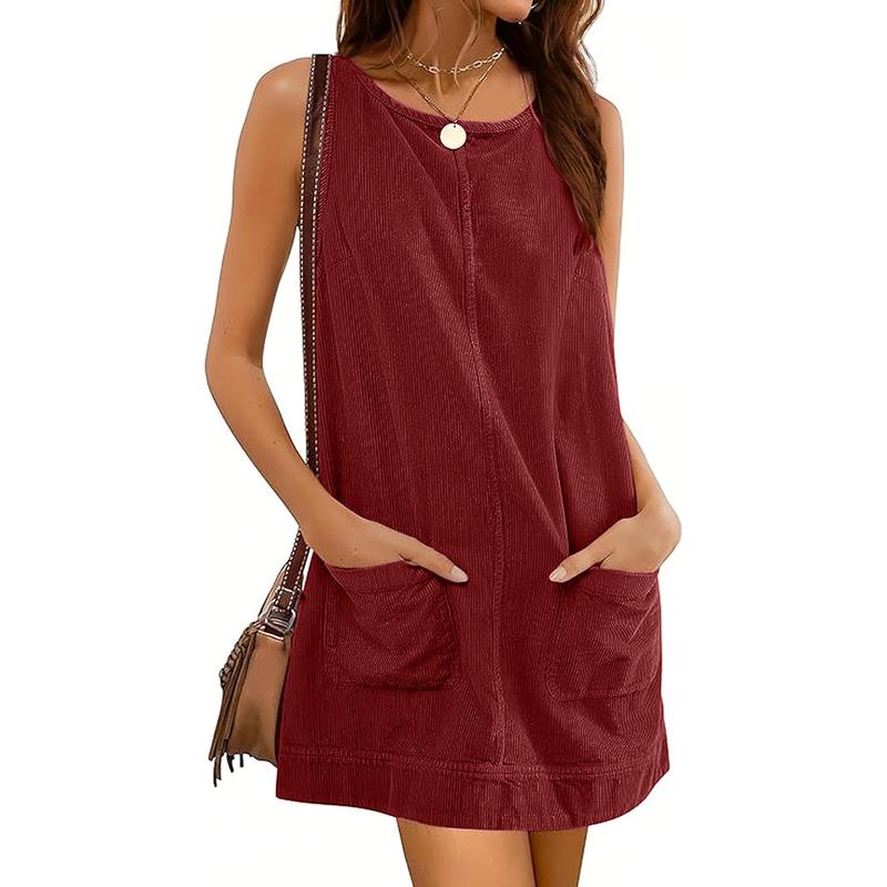 EB CATALEYA™ | VESTIDO PETO DE PANA CON CUELLO REDONDO Y FALDA ACAMPANADA
