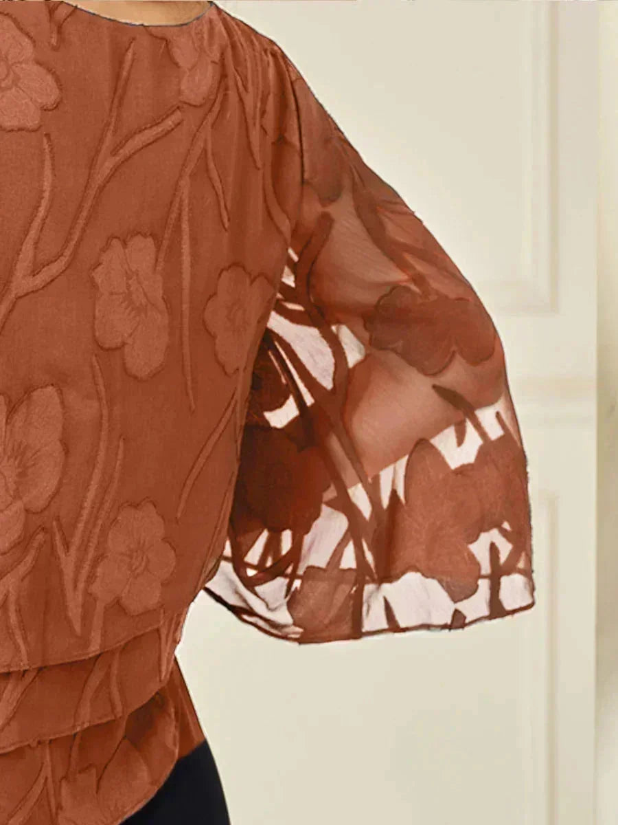 EB BLUSA FLORAL EN CAPAS™ | ELEGANTE SOFISTICADA Y LIGERA