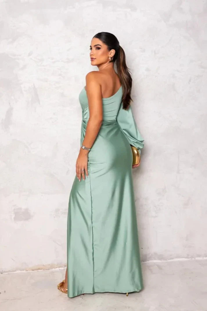 EB CAMILA™ | VESTIDO SATINADO DE UNA MANGA