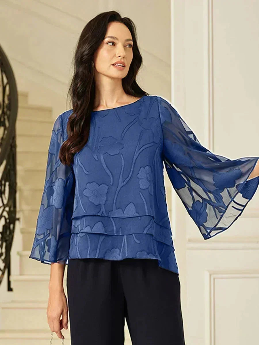 EB BLUSA FLORAL EN CAPAS™ | ELEGANTE SOFISTICADA Y LIGERA
