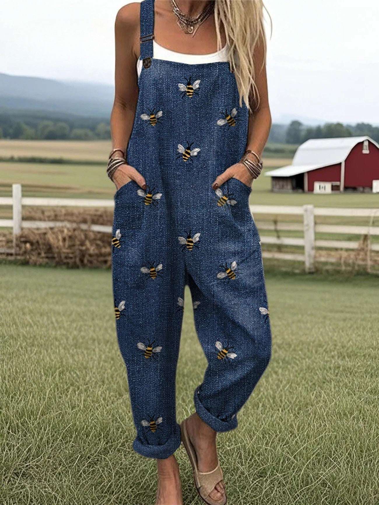 Octavia Bee Embroidered Denim Jumpsuit