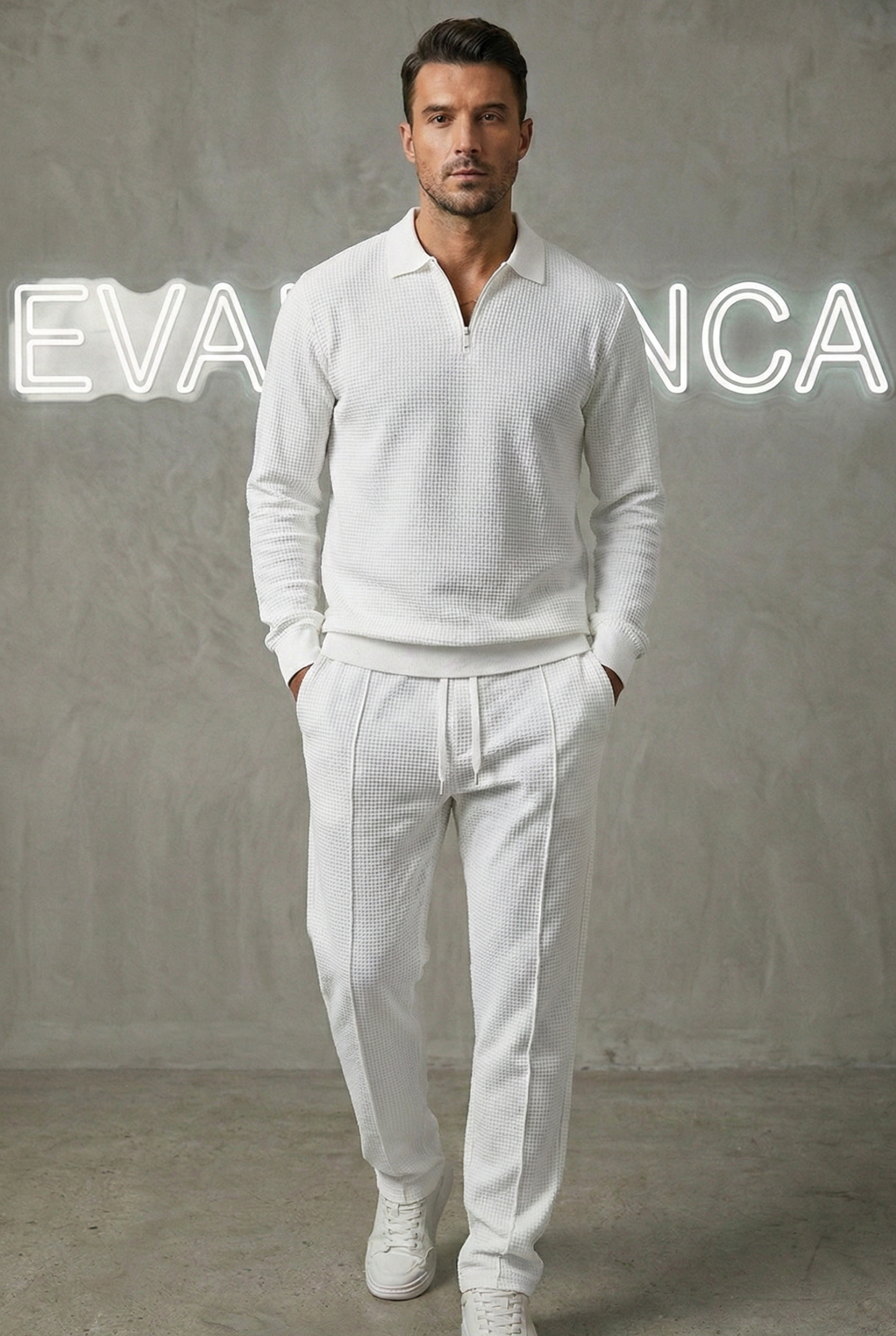 EB Conjunto de Punto Waffle para Hombre