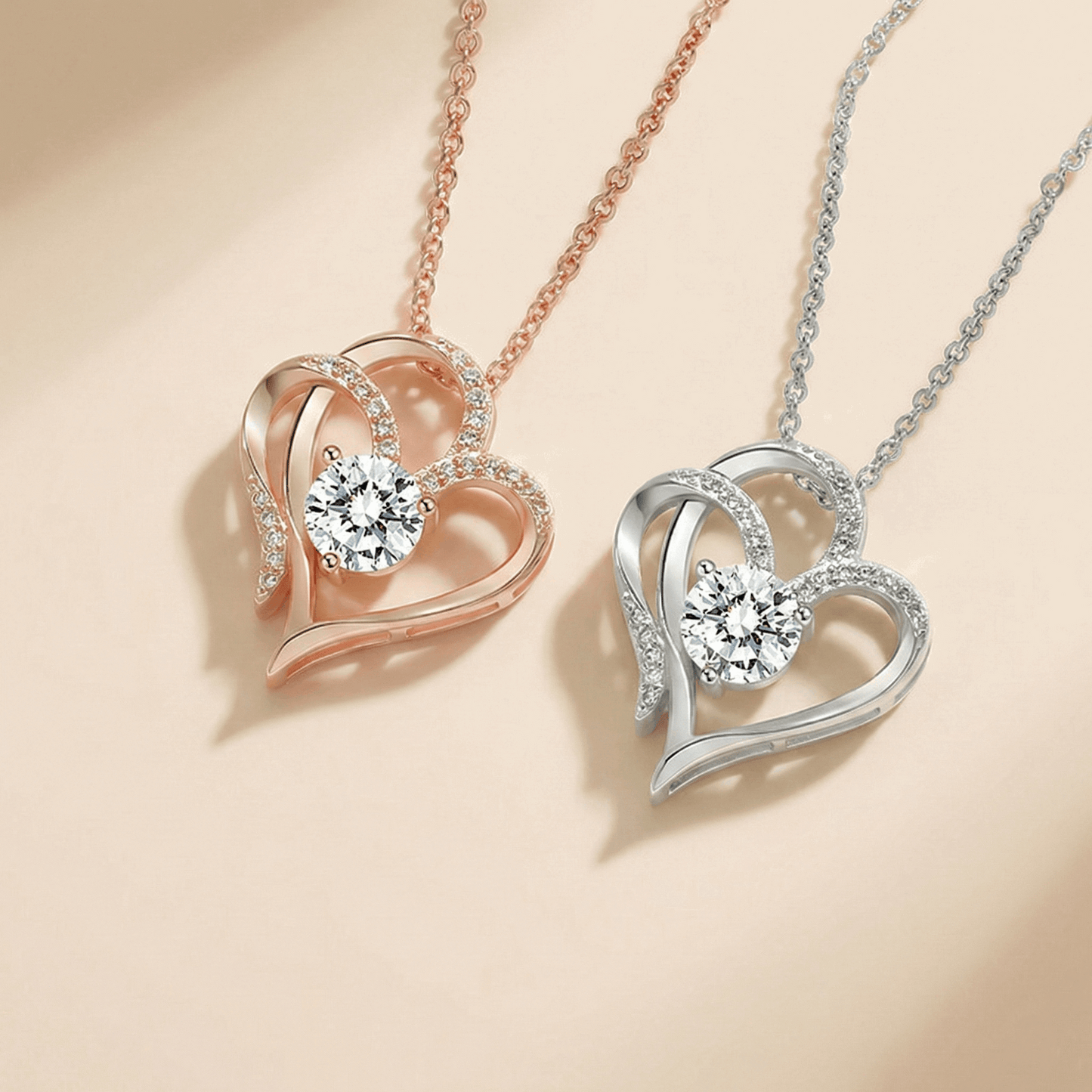 Collar de doble corazón