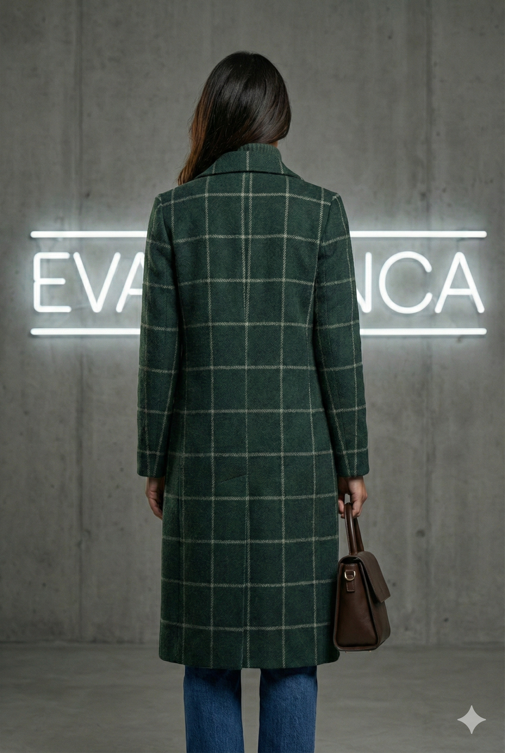 Valeria | Elegante abrigo de lana a cuadros