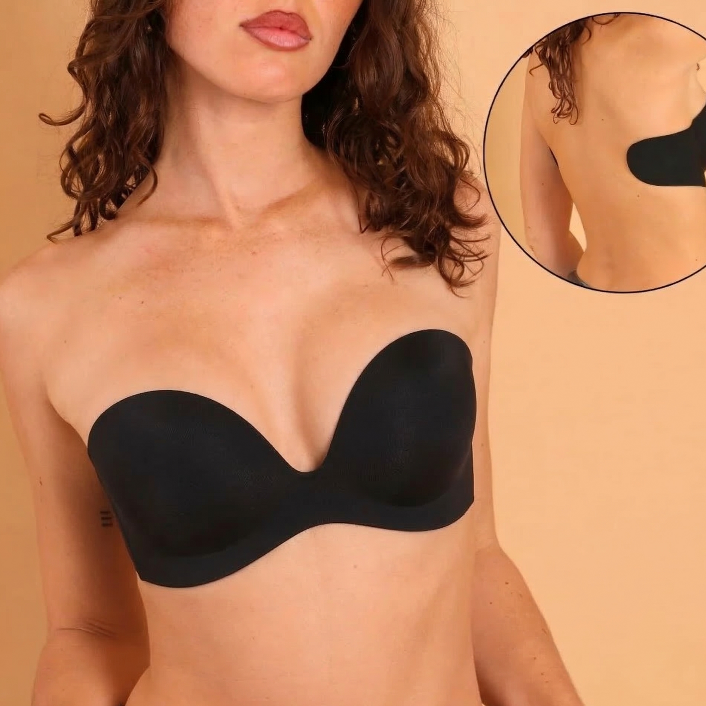 EB Sujetador Adhesivo Push-Up Invisible – Escote Perfecto Sin Tirantes ni Espalda