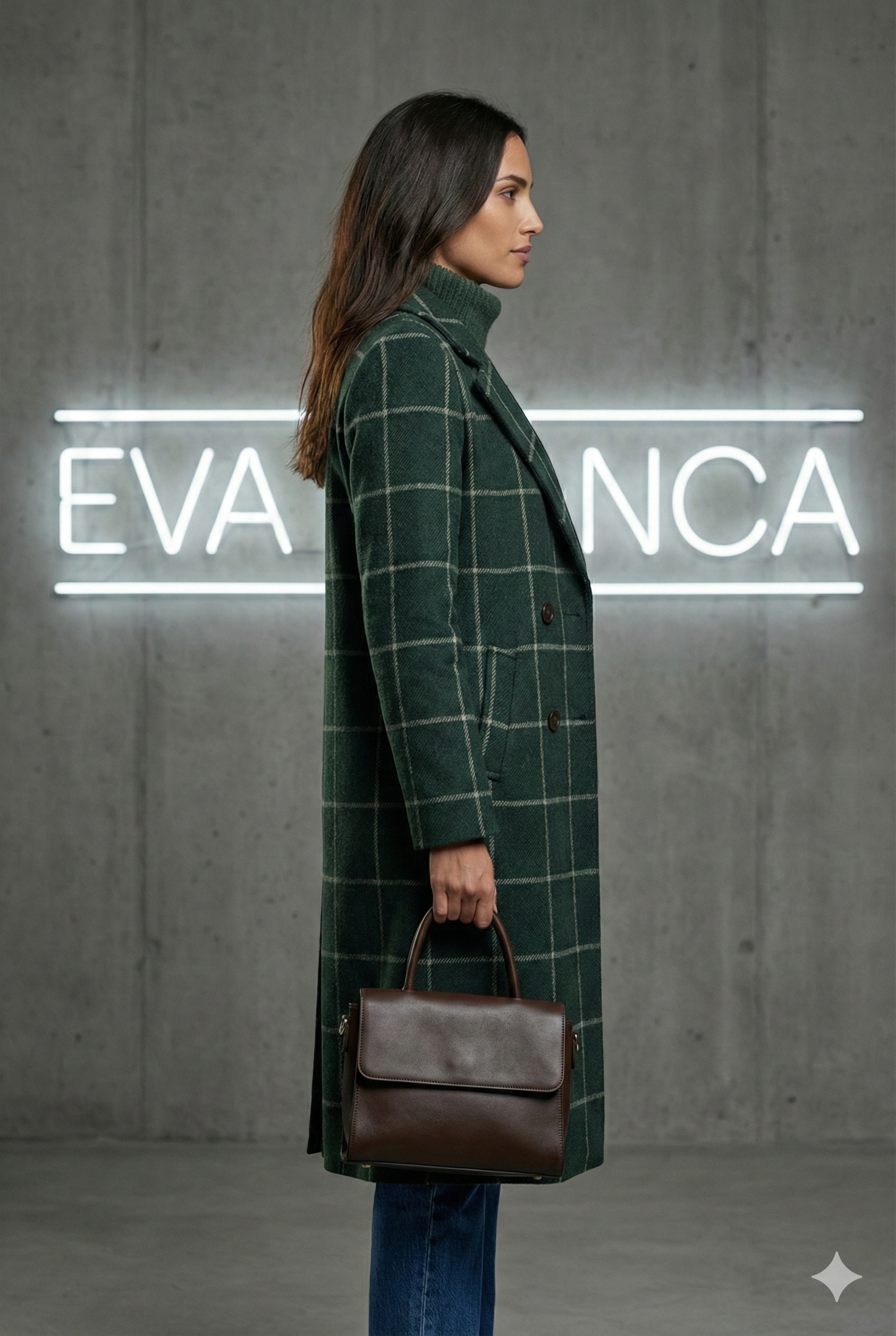 Valeria | Elegante abrigo de lana a cuadros