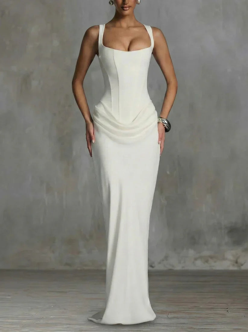 Leonor | Vestido maxi de escote cuadrado