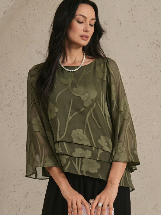 EB BLUSA FLORAL EN CAPAS™ | ELEGANTE SOFISTICADA Y LIGERA