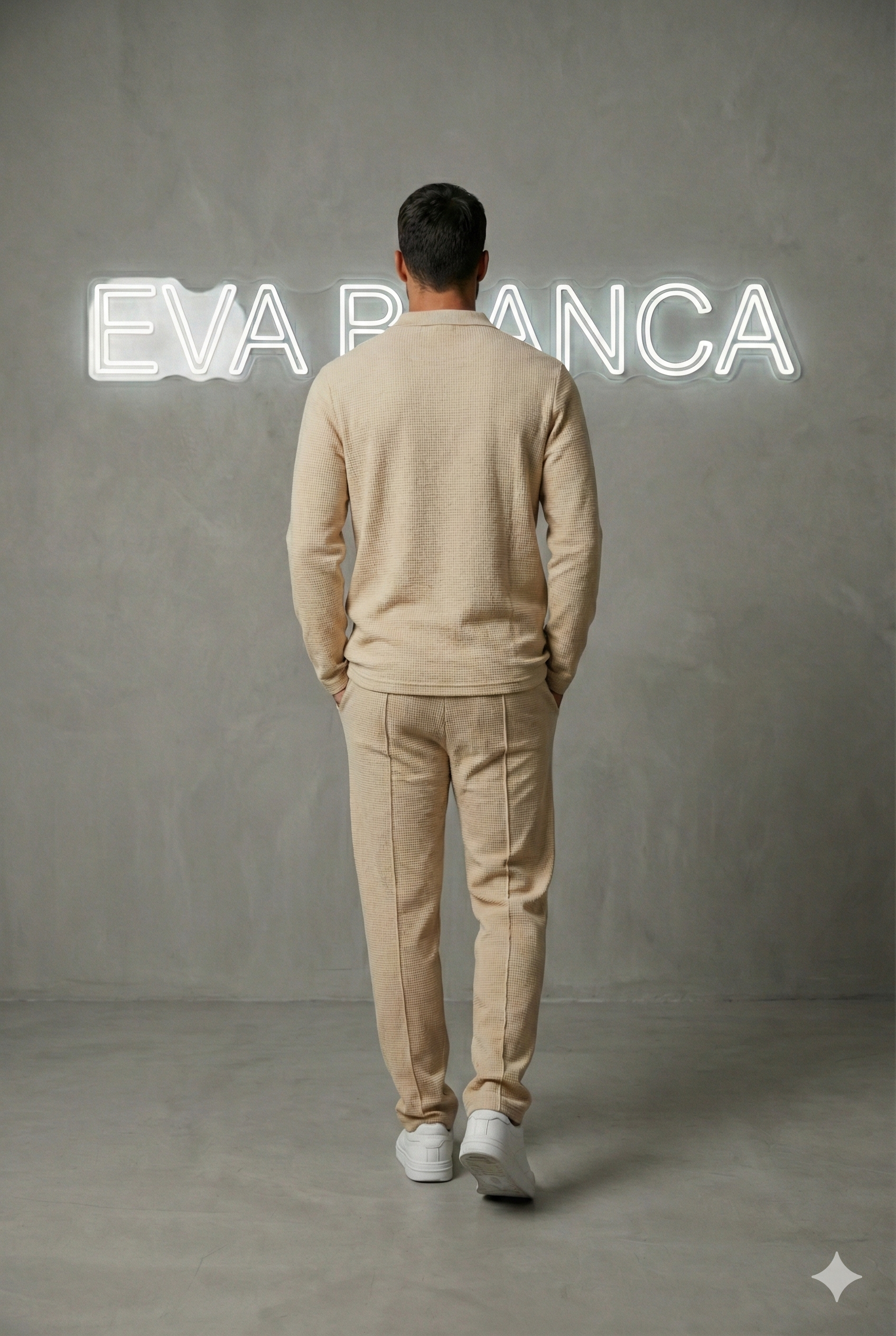 Conjunto de Punto Waffle para Hombre