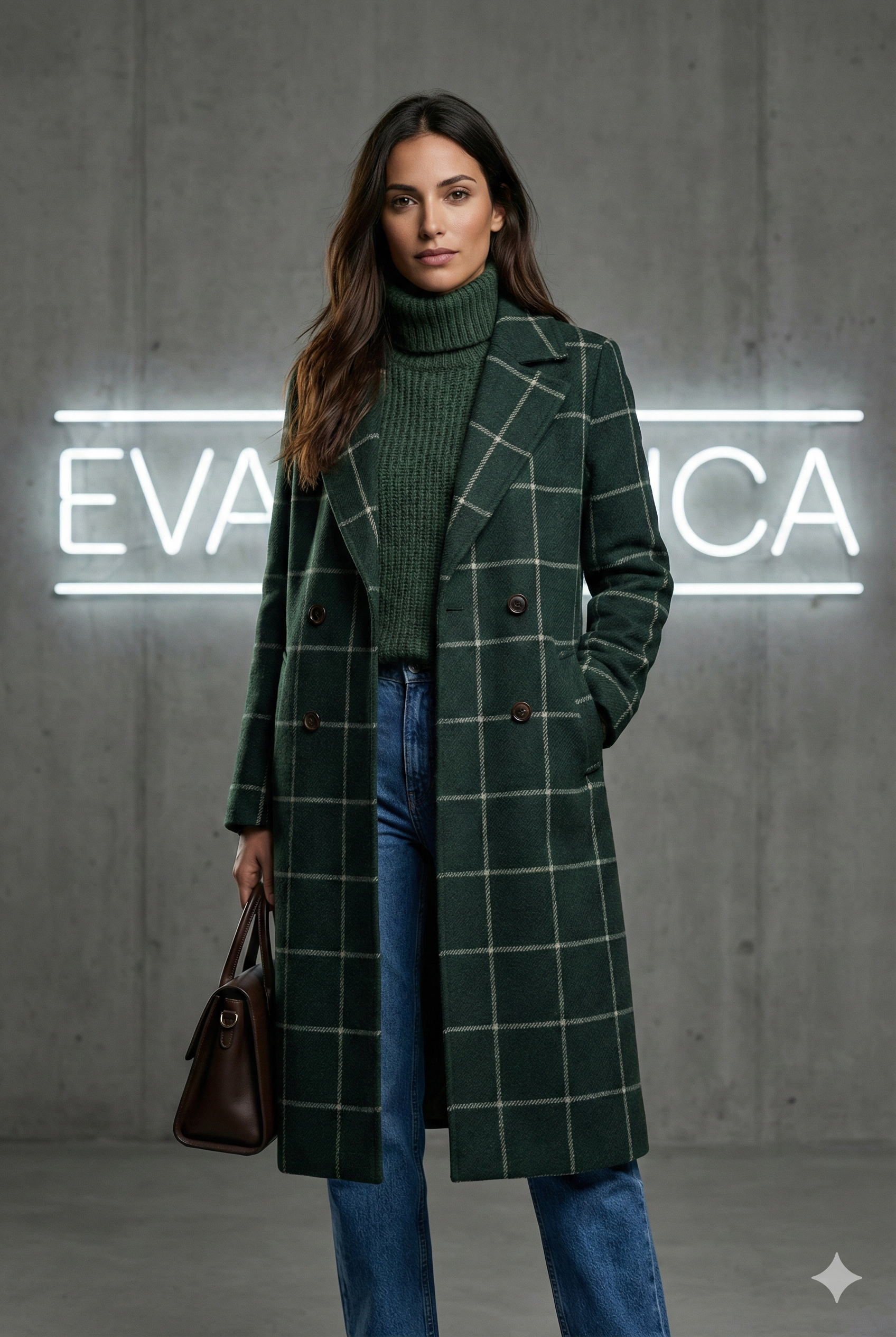 Valeria | Elegante abrigo de lana a cuadros