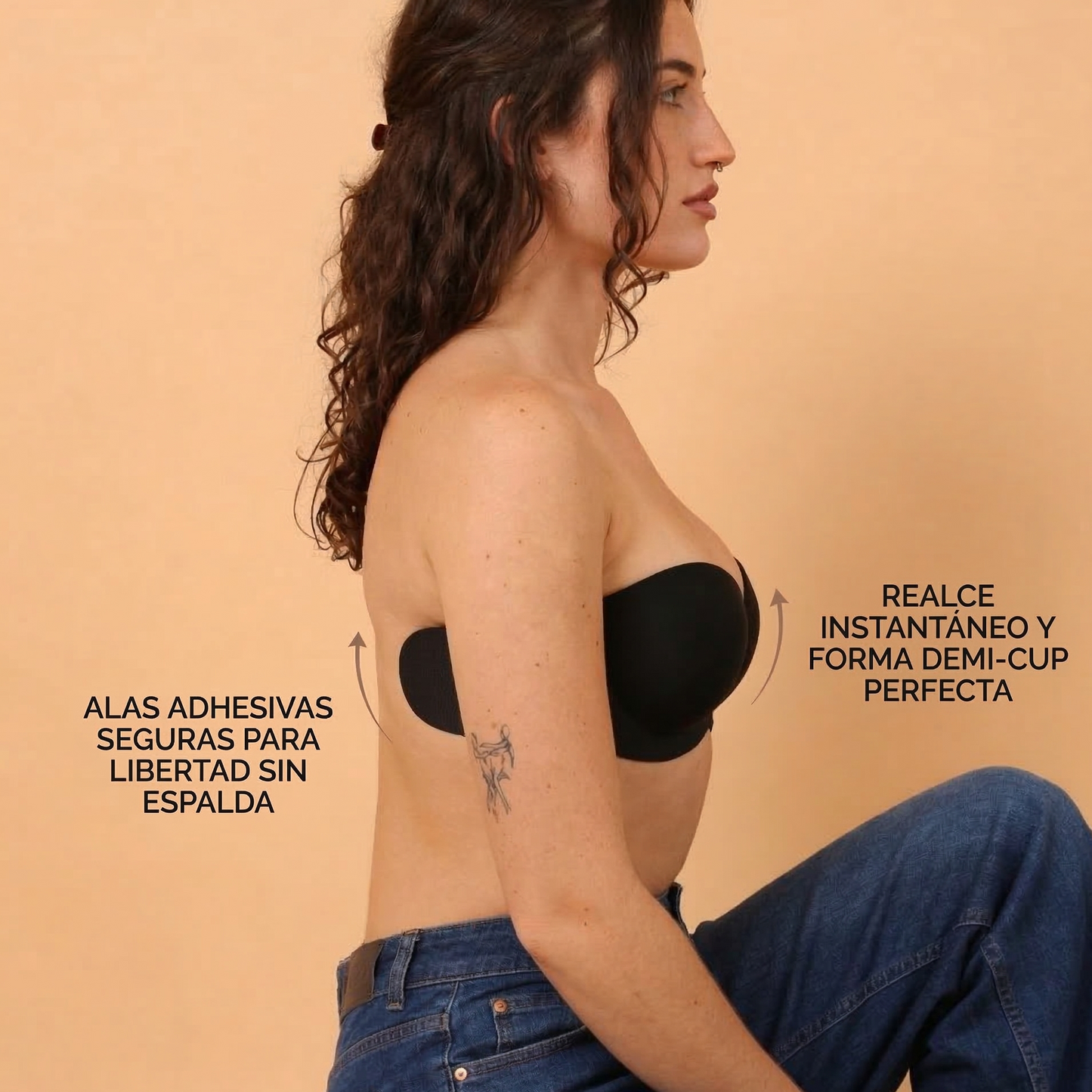 EB Sujetador Adhesivo Push-Up Invisible – Escote Perfecto Sin Tirantes ni Espalda