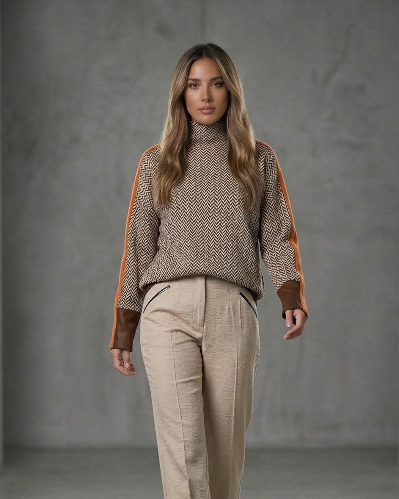 EB Clémence | Jersey de cuello alto con rayas en contraste