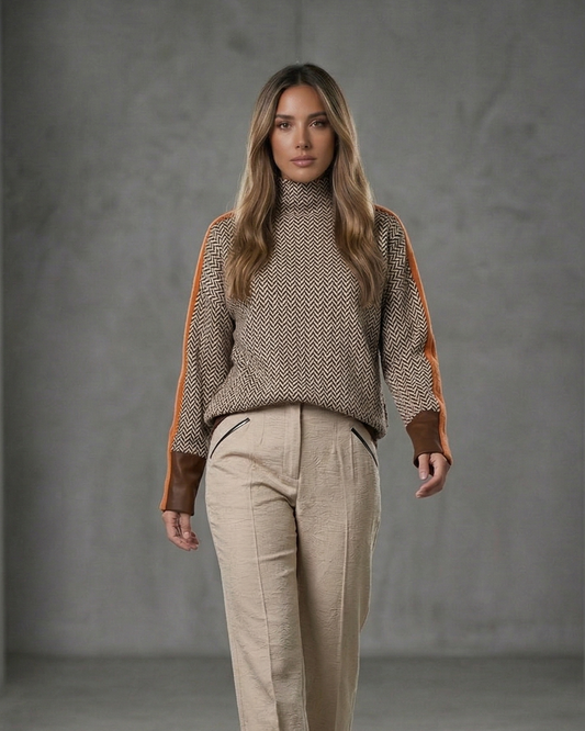 EB Clémence | Jersey de cuello alto con rayas en contraste