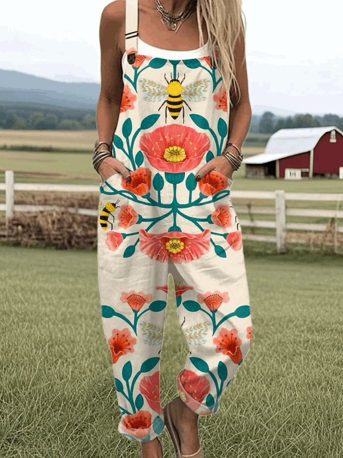 Hannah Honey Bee Floral Jumpsuit