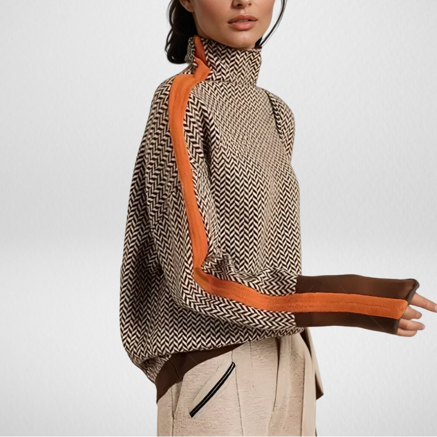 EB Clémence | Jersey de cuello alto con rayas en contraste