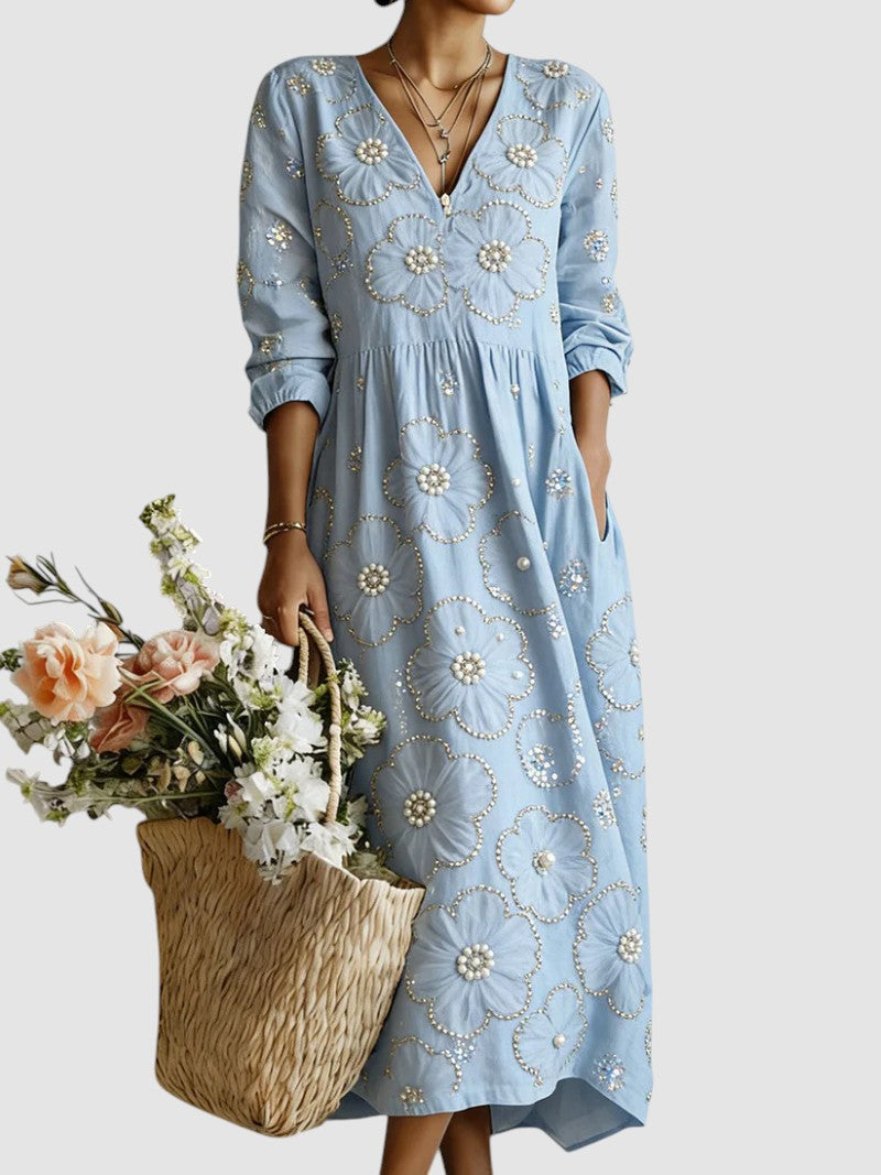 EB LENA™ | VESTIDO FLORAL DE CORTE FLUIDO Y ELEGANTE