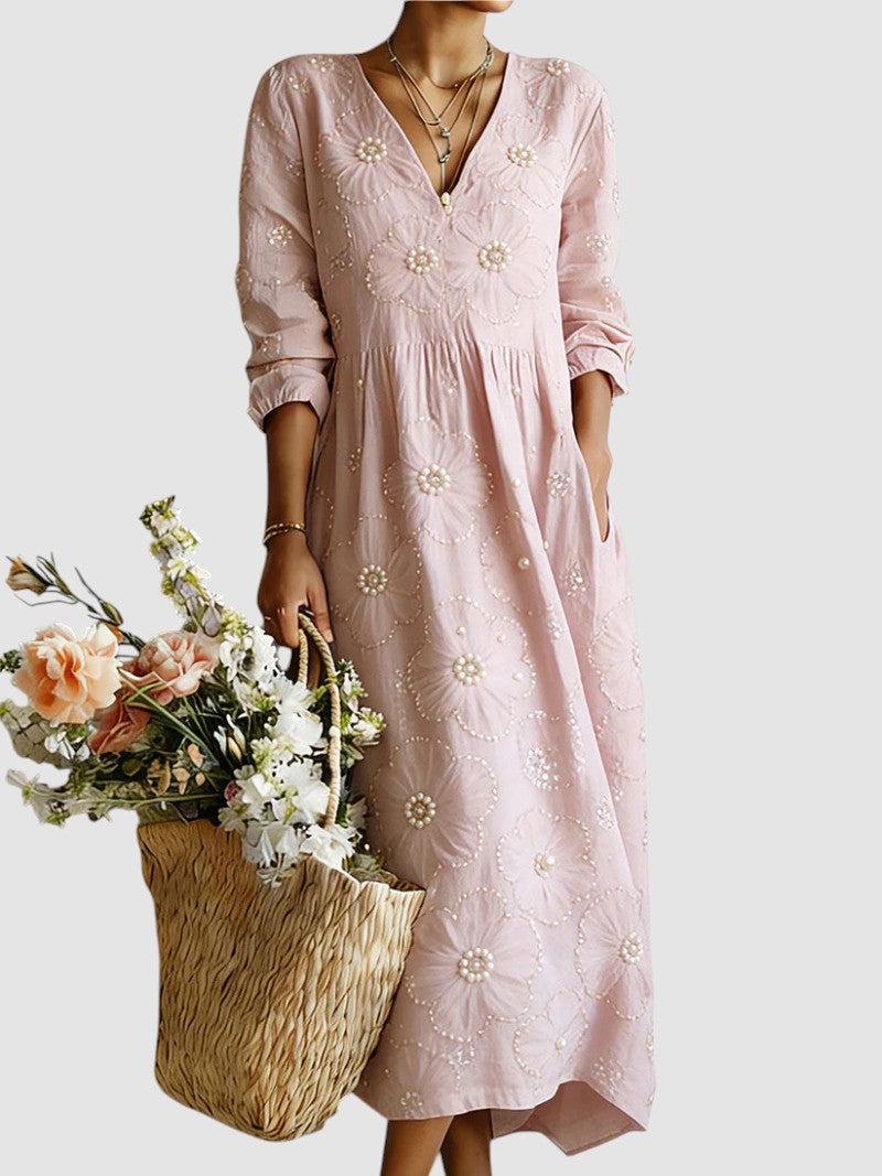 EB LENA™ | VESTIDO FLORAL DE CORTE FLUIDO Y ELEGANTE