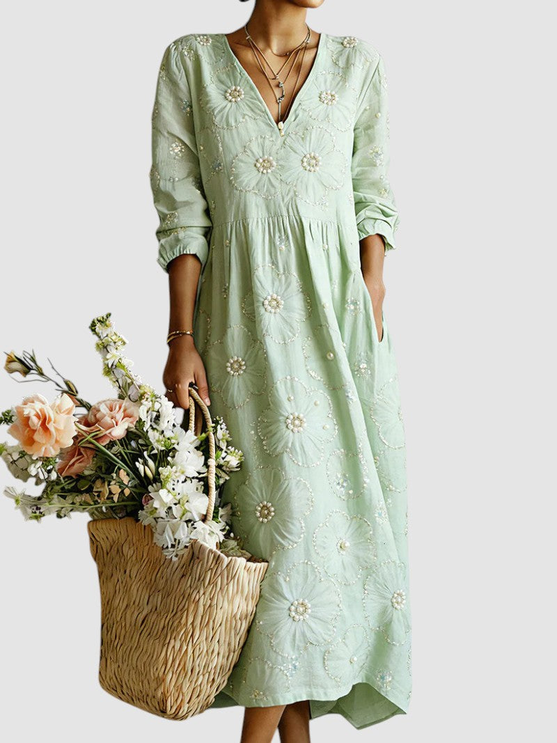 EB LENA™ | VESTIDO FLORAL DE CORTE FLUIDO Y ELEGANTE