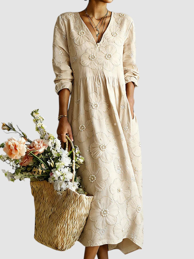 EB LENA™ | VESTIDO FLORAL DE CORTE FLUIDO Y ELEGANTE